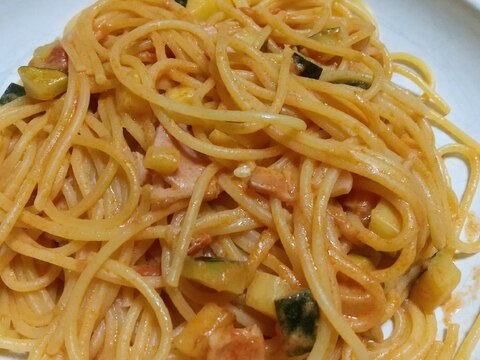 休日☆夏ランチ☆ズッキーニのトマトパスタ